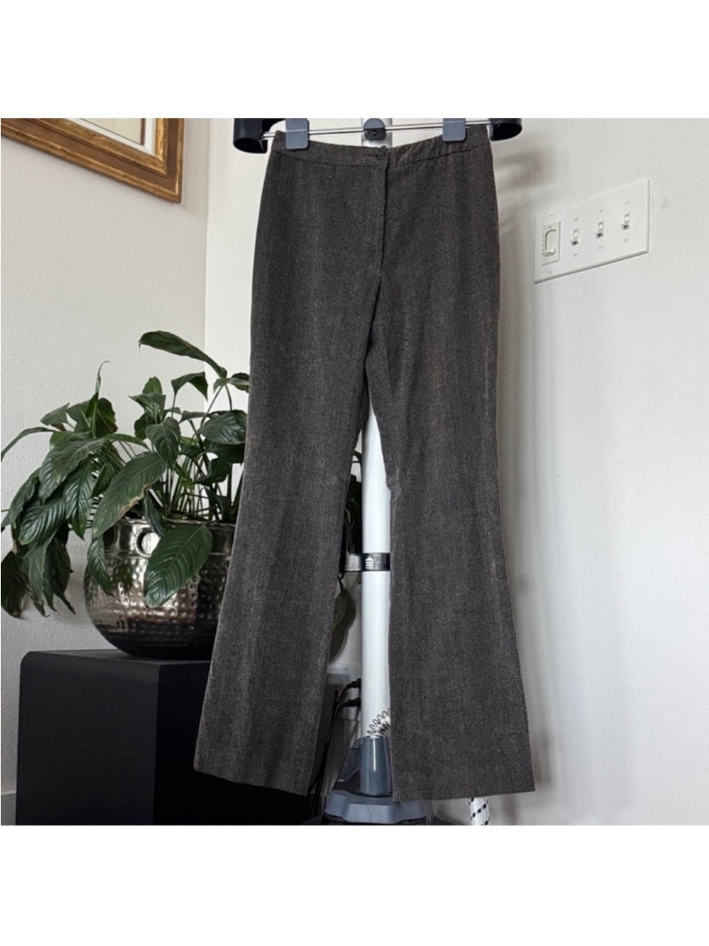 Harold’s Corduroy Herringbone High Rise Flared Pants Sz 2 gray